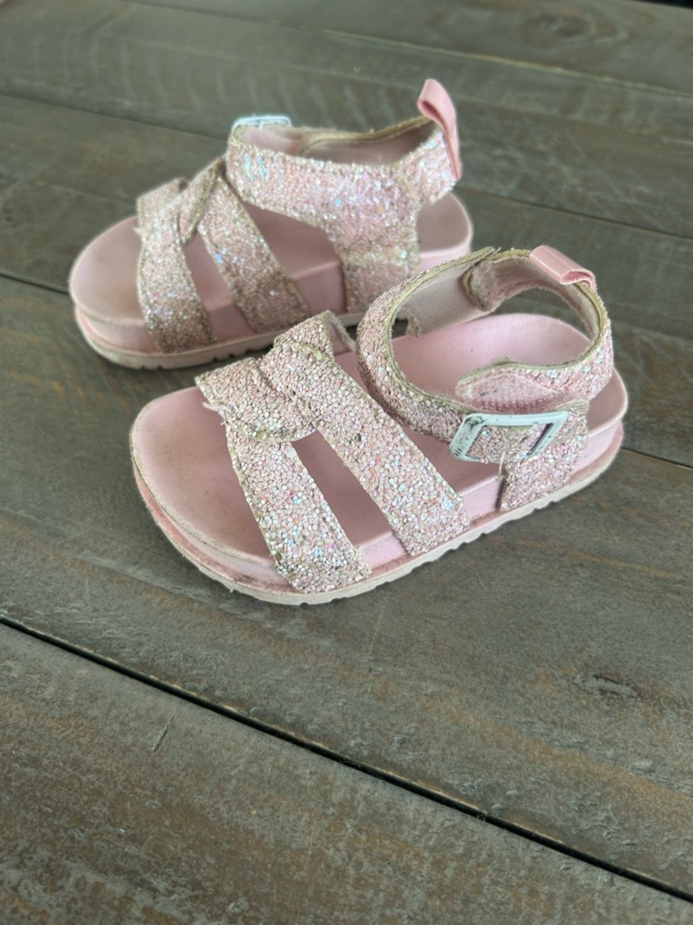Pink Glittery Toddler Sandals